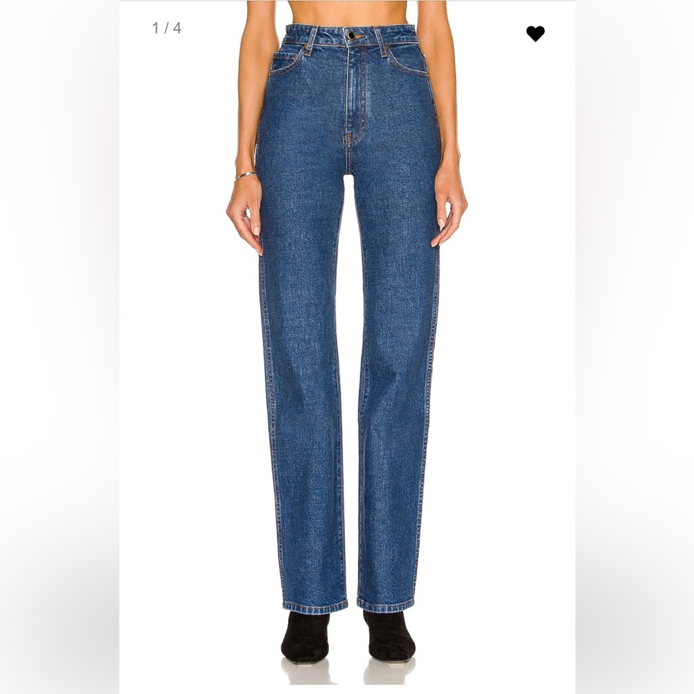 KHAITE Danielle Blue Straight Leg Jeans, 29